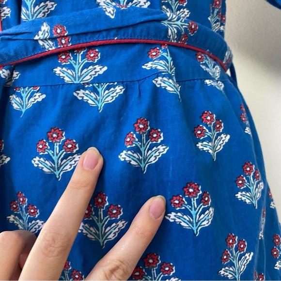 Printfresh x Paper Pencil Co Blue Red White Floral Printed Popover Dress Size M - Picture 4 of 16
